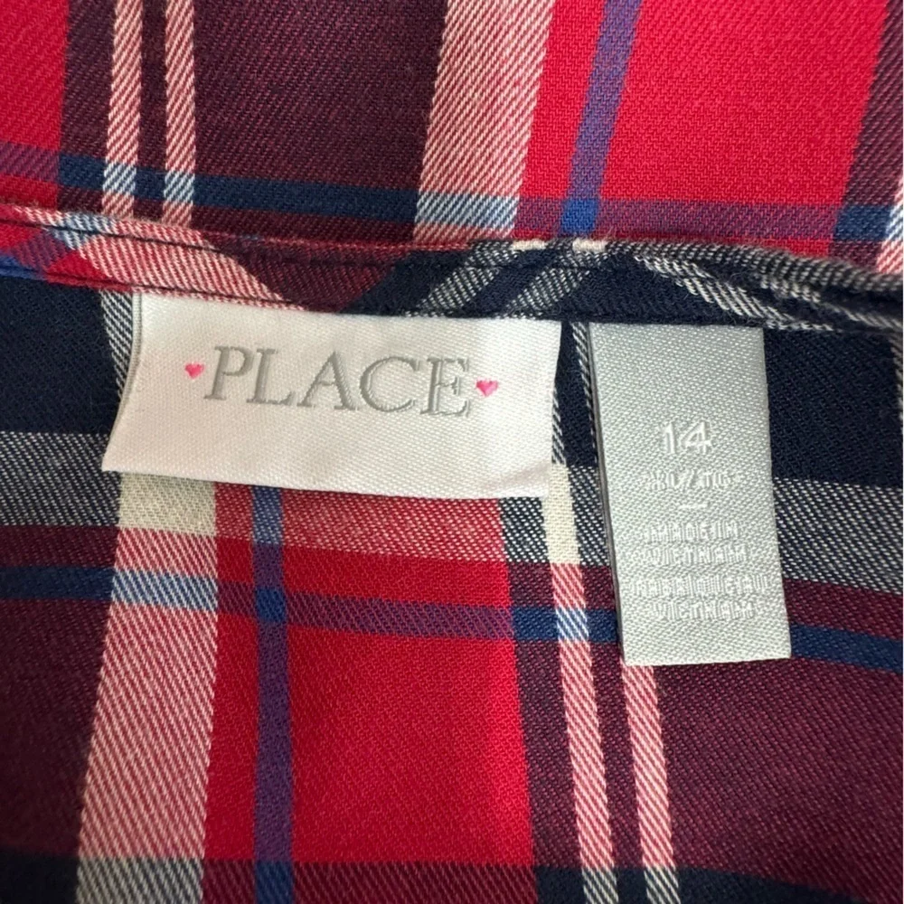 Children’s Place Girl’s Plaid Drawstring Waist Top
